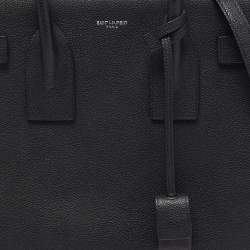 Saint Laurent Black Grain Leather Small Classic Sac De Jour Tote