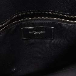 Saint Laurent Black Grain Leather Small Classic Sac De Jour Tote