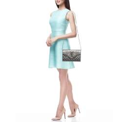 مملوكة مسبقًا Saint Laurent Metallic Mix Matelassé Leather Monogram Envelope Wallet on Chain