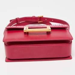 Pre Owned Saint Laurent Pink Leather and Python Small Lulu Shoulder Bag