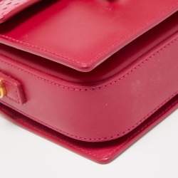 Pre Owned Saint Laurent Pink Leather and Python Small Lulu Shoulder Bag