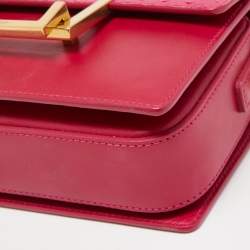 Pre Owned Saint Laurent Pink Leather and Python Small Lulu Shoulder Bag