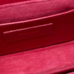 Pre Owned Saint Laurent Pink Leather and Python Small Lulu Shoulder Bag