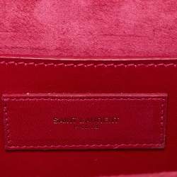 Pre Owned Saint Laurent Pink Leather and Python Small Lulu Shoulder Bag