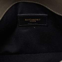 Saint Laurent Grey Leather Uptown Clutch 
