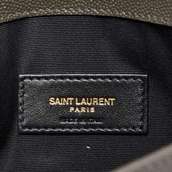 Saint Laurent Grey Leather Uptown Clutch 