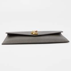 Saint Laurent Grey Leather Uptown Clutch 