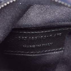Pre Owned Saint Laurent Navy Blue Crinkled Leather Mini Niki Chain Shoulder Bag