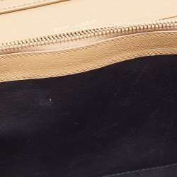 Pre Owned Saint Laurent Tan Quilted Leather Becky Wallet On Chain