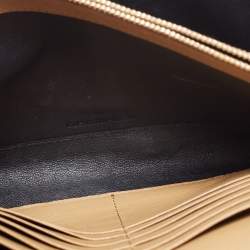 Pre Owned Saint Laurent Tan Quilted Leather Becky Wallet On Chain