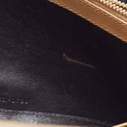 Pre Owned Saint Laurent Tan Quilted Leather Becky Wallet On Chain