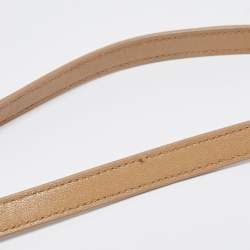 Pre Owned Saint Laurent Tan Quilted Leather Becky Wallet On Chain