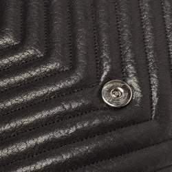 Pre Owned Saint Laurent Black Matelassé Leather Large College Top Handle Bag