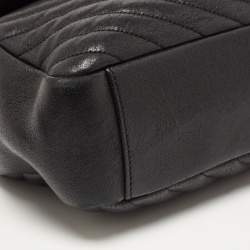 Pre Owned Saint Laurent Black Matelassé Leather Large College Top Handle Bag