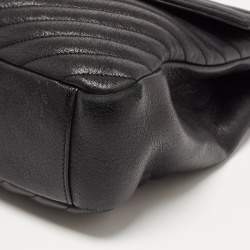 Pre Owned Saint Laurent Black Matelassé Leather Large College Top Handle Bag