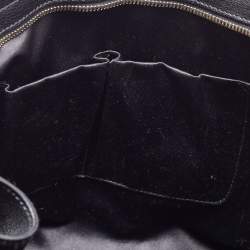 Saint Laurent Black Leather and Leopard Calfhair Medium Cabas Chyc Tote