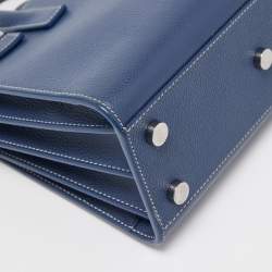 Pre Owned Saint Laurent Blue Leather Nano Classic Sac De Jour Tote