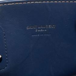 Pre Owned Saint Laurent Blue Leather Nano Classic Sac De Jour Tote