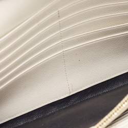 Saint Laurent White Matelasse Leather Monogram Envelope Wallet on Chain