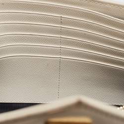 Saint Laurent White Matelasse Leather Monogram Envelope Wallet on Chain