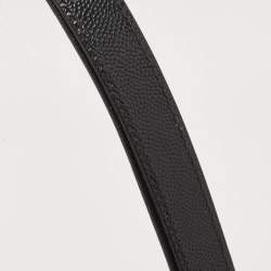 Pre Owned Saint Laurent Black Matelassé Leather Large Monogram Envelope Shoulder Bag