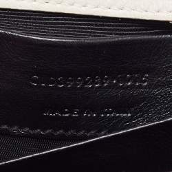 Pre Owned Saint Laurent Off White Matelassé Leather Baby Monogram Flap Bag