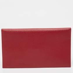 Pre Owned Saint Laurent Red Leather Uptown Pouch