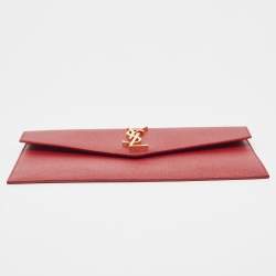 Pre Owned Saint Laurent Red Leather Uptown Pouch