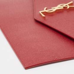 Pre Owned Saint Laurent Red Leather Uptown Pouch