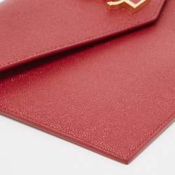 Pre Owned Saint Laurent Red Leather Uptown Pouch