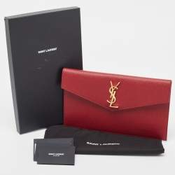 Pre Owned Saint Laurent Red Leather Uptown Pouch