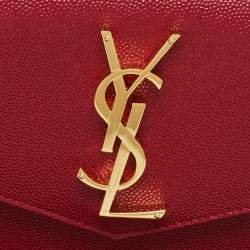 Pre Owned Saint Laurent Red Leather Uptown Pouch