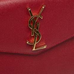 Pre Owned Saint Laurent Red Leather Uptown Pouch
