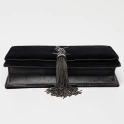 Pre Owned محفطة بسلسلة سان لوران كيت قطيفة أس ود بشراشيب