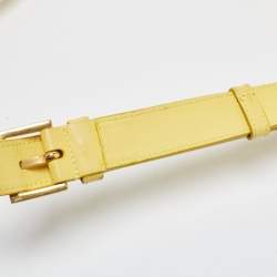 Pre Owned Saint Laurent Yellow Leather Ligne Y Crossbody Bag