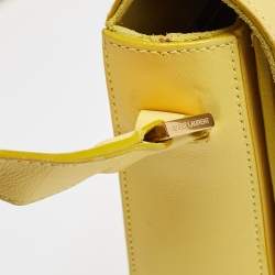 Pre Owned Saint Laurent Yellow Leather Ligne Y Crossbody Bag