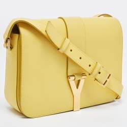Pre Owned Saint Laurent Yellow Leather Ligne Y Crossbody Bag