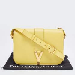 Pre Owned Saint Laurent Yellow Leather Ligne Y Crossbody Bag