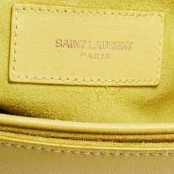 Pre Owned Saint Laurent Yellow Leather Ligne Y Crossbody Bag