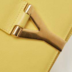 Pre Owned Saint Laurent Yellow Leather Ligne Y Crossbody Bag