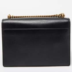Pre Owned Saint Laurent Black Leather Medium Sunset Shoulder Bag