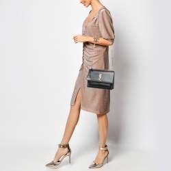 Pre Owned Saint Laurent Black Leather Medium Sunset Shoulder Bag