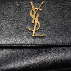 Pre Owned Saint Laurent Black Leather Medium Sunset Shoulder Bag
