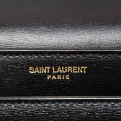 Pre Owned Saint Laurent Black Leather Medium Sunset Shoulder Bag