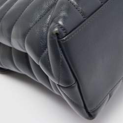 Pre Owned Saint Laurent Dark Grey Monogram Leather Loulou Shoulder Bag