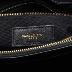 Pre Owned Saint Laurent Dark Grey Monogram Leather Loulou Shoulder Bag