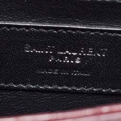 Saint Laurent Burgundy Croc Embossed Leather New Medium Kate Shoulder Bag