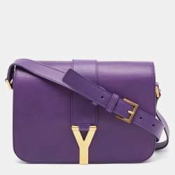 Pre Owned حقيبة كتف سان لوران حرف واي ليغن جلد أ صفر