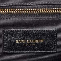 Pre Owned Saint Laurent Blue Matelassé Leather Large Monogram Envelope Shoulder Bag