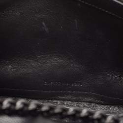 Saint Laurent Black Matelasse Leather Monogram Envelope Wallet on Chain